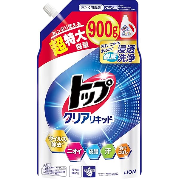 レクリアリキッド２個 Amazon | ライオン トップ クリアリキッド 蛍光剤無配合 洗濯